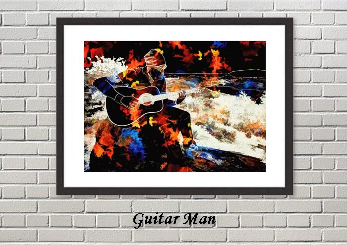Guitar Man Framed print